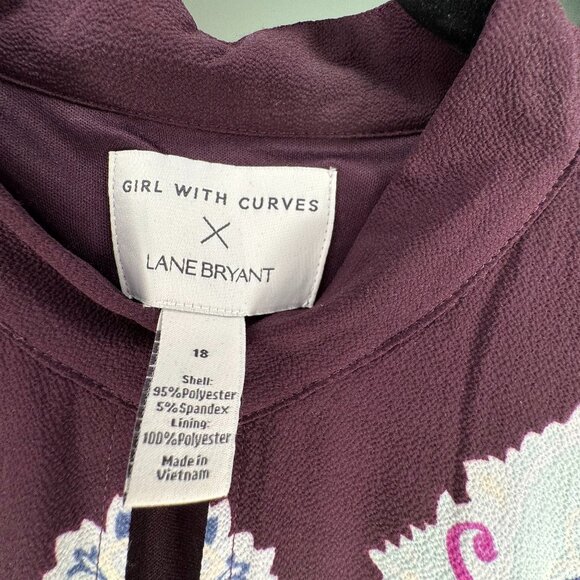 LANE BRYANT x Girls With Curves Midi Dress - Women's Size 18 Purple - Picture 5 of 5